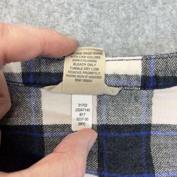 Duluth Trading Flannel Tunic Shirt Women’s 2XL Blue Gray White Plaid 31702 - Picture 4 of 10